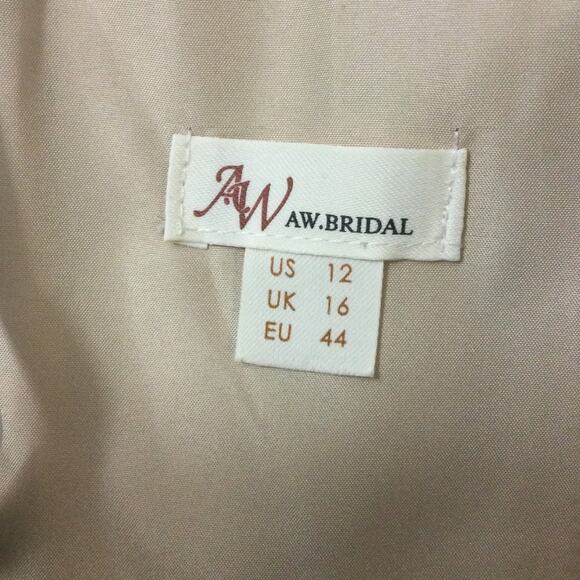 AW BRIDAL 12 L champagne Salome convertible wedding gala maxi dress NEW b106 - Picture 10 of 11